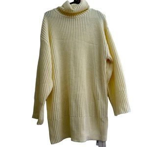 XS oversized Minimalism Turtleneck Short Sweater Dress